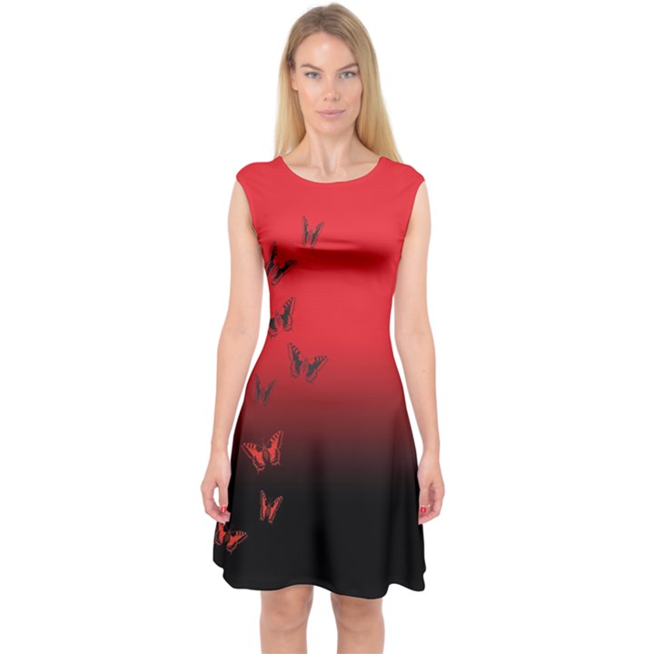 LEPIDOPTERAN Capsleeve Midi Dress