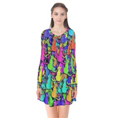 Colorful Cats Flare Dress by Valentinaart