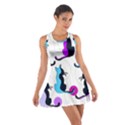 Purple abstract cats Cotton Racerback Dress View1