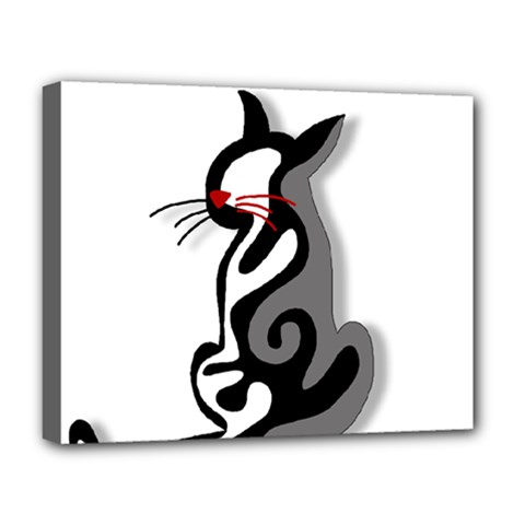 Elegant Abstract Cat  Deluxe Canvas 20  X 16   by Valentinaart