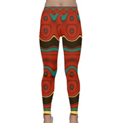 Orange Black And Blue Pattern Classic Yoga Leggings