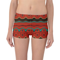 Orange Black And Blue Pattern Reversible Bikini Bottoms