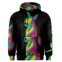 Colorful Abstract Cat  Men s Pullover Hoodie by Valentinaart