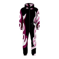 Pink Abstract Cat Hooded Jumpsuit (kids) by Valentinaart