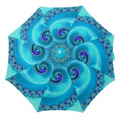 Blue-turquoise Abstract Design Straight Umbrellas