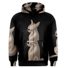 Brown Abstract Cat Men s Zipper Hoodie by Valentinaart