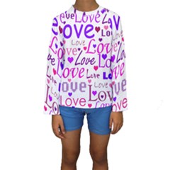 Love Pattern Kids  Long Sleeve Swimwear by Valentinaart