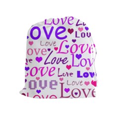 Love Pattern Drawstring Pouches (extra Large) by Valentinaart