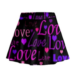 Love Pattern 2 Mini Flare Skirt