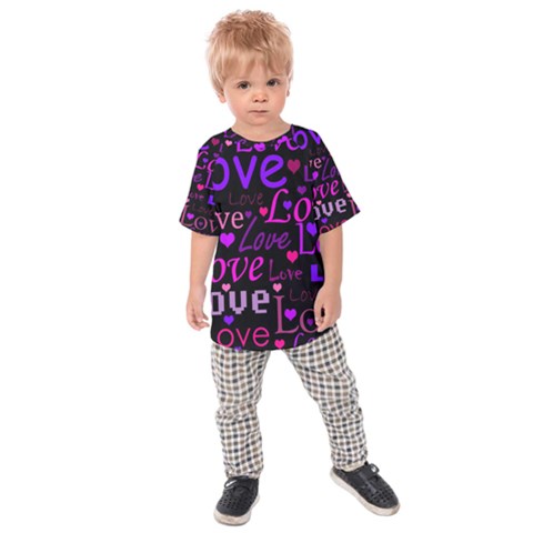 Love Pattern 2 Kids  Raglan Tee by Valentinaart