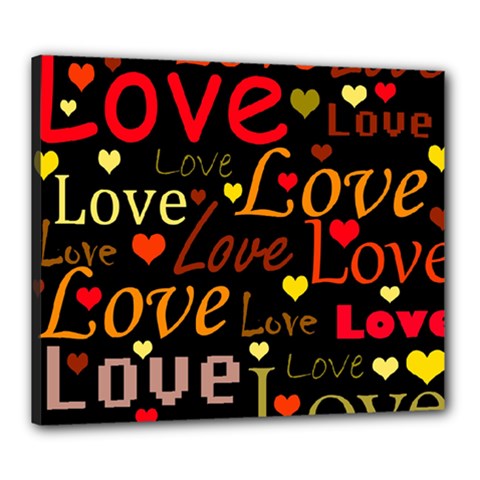 Love Pattern 3 Canvas 24  X 20  by Valentinaart