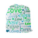 Love pattern - green and blue Drawstring Pouches (XXL) View2