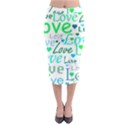 Love pattern - green and blue Midi Pencil Skirt View1