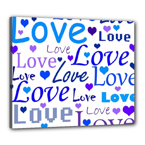 Blue And Purple Love Pattern Canvas 24  X 20  by Valentinaart