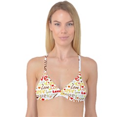 Valentine s Day Pattern Reversible Tri Bikini Top by Valentinaart