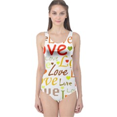 Valentine s Day Pattern One Piece Swimsuit by Valentinaart