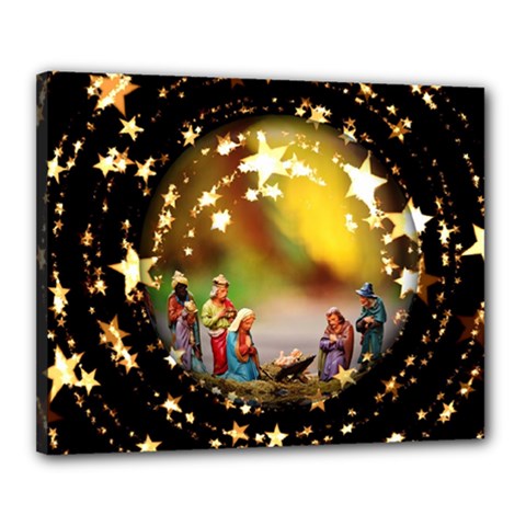 Christmas Crib Virgin Mary Joseph Jesus Christ Three Kings Baby Infant Jesus 4000 Canvas 20  X 16  by yoursparklingshop