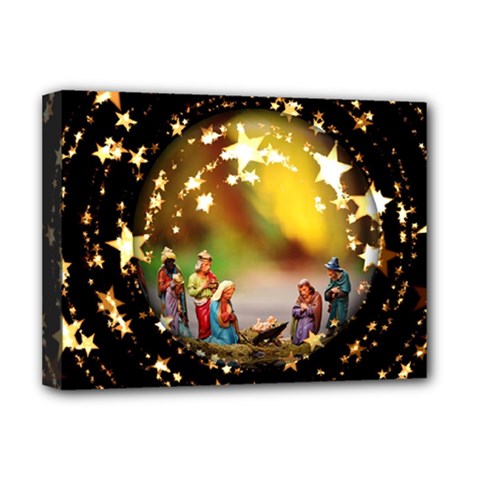 Christmas Crib Virgin Mary Joseph Jesus Christ Three Kings Baby Infant Jesus 4000 Deluxe Canvas 16  X 12   by yoursparklingshop