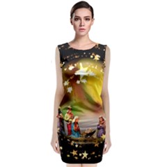 Christmas Crib Virgin Mary Joseph Jesus Christ Three Kings Baby Infant Jesus 4000 Classic Sleeveless Midi Dress by yoursparklingshop