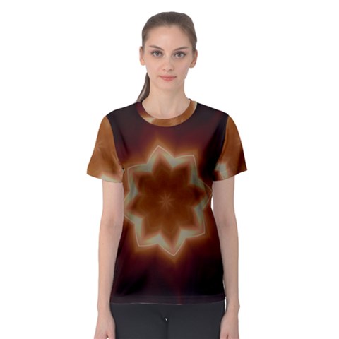 Christmas Flower Star Light Kaleidoscopic Design Women s Sport Mesh Tee by yoursparklingshop