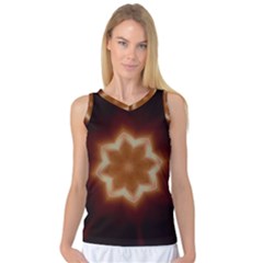 Christmas Flower Star Light Kaleidoscopic Design Women s Basketball Tank Top by yoursparklingshop