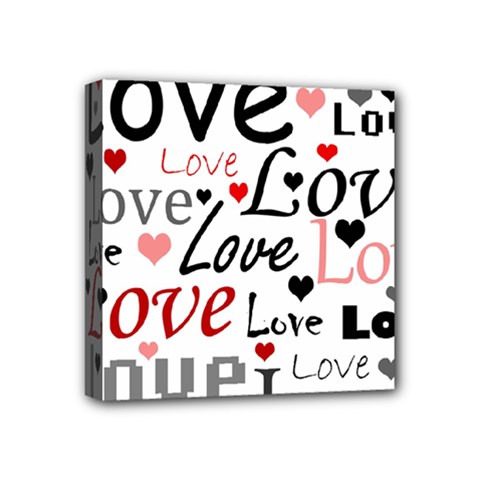 Love Pattern - Red Mini Canvas 4  X 4  by Valentinaart