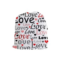 Love Pattern - Red Drawstring Pouches (large)  by Valentinaart