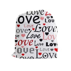 Love Pattern - Red Drawstring Pouches (extra Large) by Valentinaart