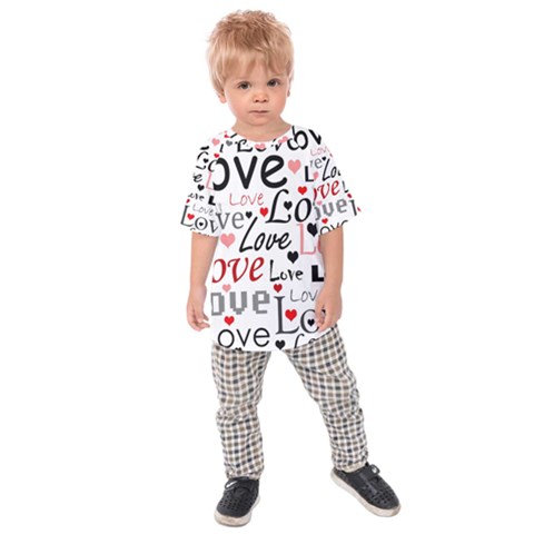 Love Pattern - Red Kids  Raglan Tee by Valentinaart