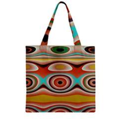 Oval Circle Patterns Zipper Grocery Tote Bag by digitaldivadesigns