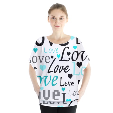 Love Pattern - Cyan Blouse by Valentinaart