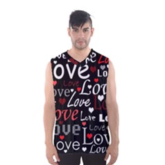 Red Love Pattern Men s Basketball Tank Top by Valentinaart