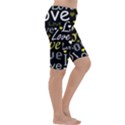 Yellow Love pattern Cropped Leggings  View3