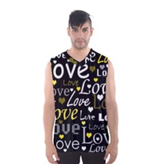 Yellow Love Pattern Men s Basketball Tank Top by Valentinaart