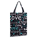 Valentine s day pattern - cyan Classic Tote Bag View2