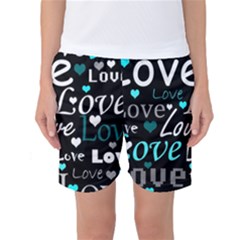 Valentine s Day Pattern - Cyan Women s Basketball Shorts by Valentinaart