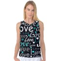 Valentine s day pattern - cyan Women s Basketball Tank Top View1