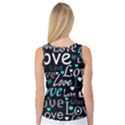 Valentine s day pattern - cyan Women s Basketball Tank Top View2