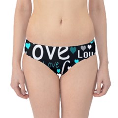 Valentine s Day Pattern - Cyan Hipster Bikini Bottoms by Valentinaart