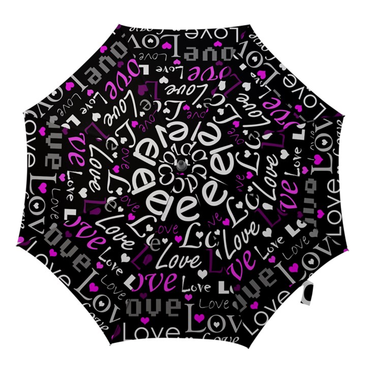 Valentine s day pattern - purple Hook Handle Umbrellas (Small)