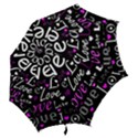 Valentine s day pattern - purple Hook Handle Umbrellas (Small) View2