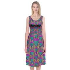 Merry Love In Heart  Time Midi Sleeveless Dress by pepitasart