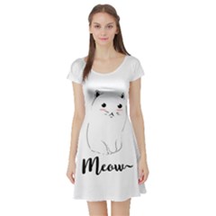 Cute Kitty Short Sleeve Skater Dress by Brittlevirginclothing