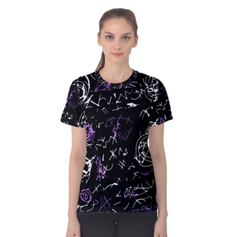 Abstract Mind - Purple Women s Cotton Tee by Valentinaart