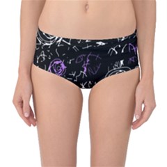 Abstract Mind - Purple Mid-waist Bikini Bottoms by Valentinaart