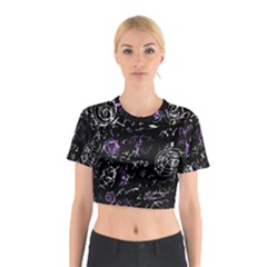 Abstract Mind - Purple Cotton Crop Top by Valentinaart