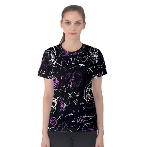 Abstract Mind - Magenta Women s Cotton Tee by Valentinaart