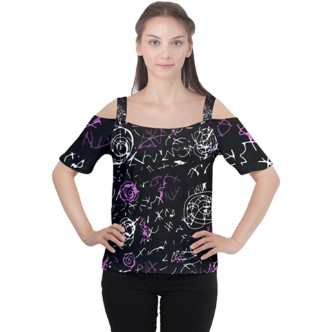 Abstract Mind - Magenta Women s Cutout Shoulder Tee by Valentinaart