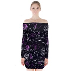 Abstract Mind - Magenta Long Sleeve Off Shoulder Dress by Valentinaart