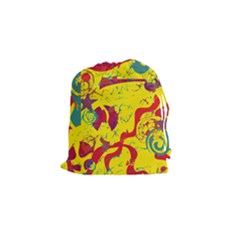 Yellow confusion Drawstring Pouches (Small) 